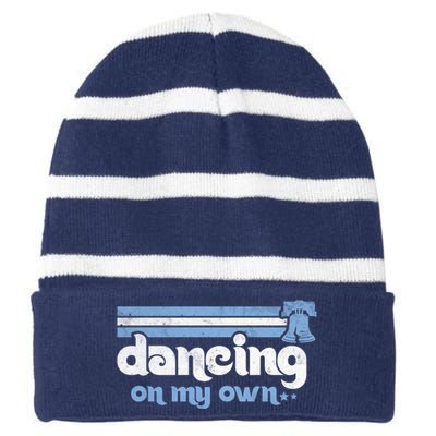 Philly Dancing On My Own Philadelphia Baseball Striped Beanie with Solid Band