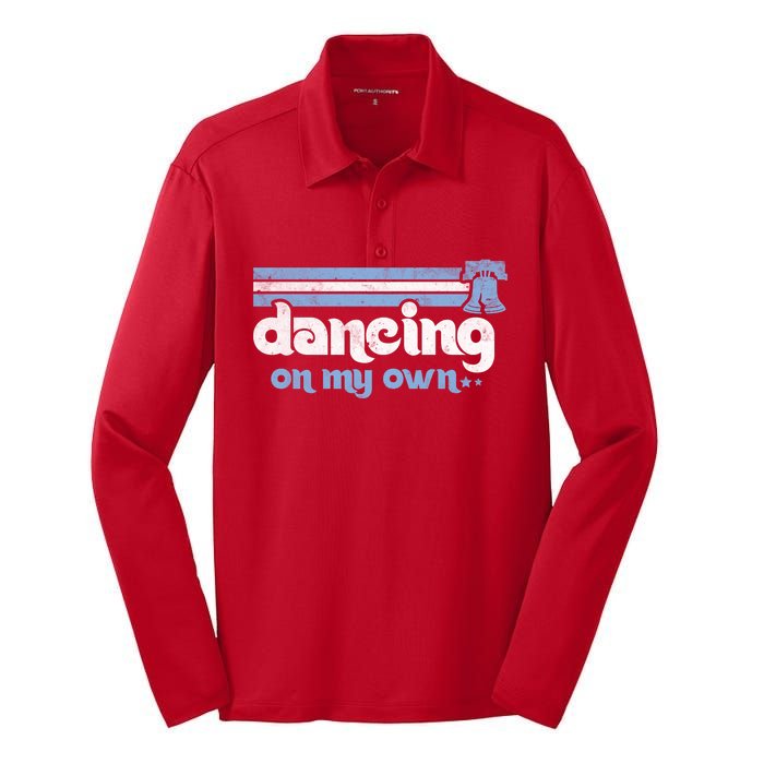 Philly Dancing On My Own Philadelphia Baseball Silk Touch Performance Long Sleeve Polo