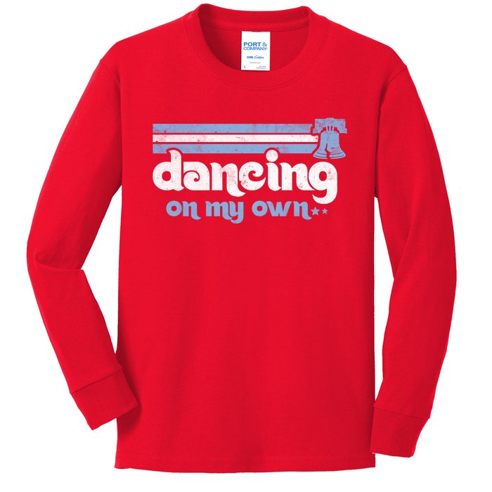 Philly Dancing On My Own Philadelphia Baseball Kids Long Sleeve Shirt