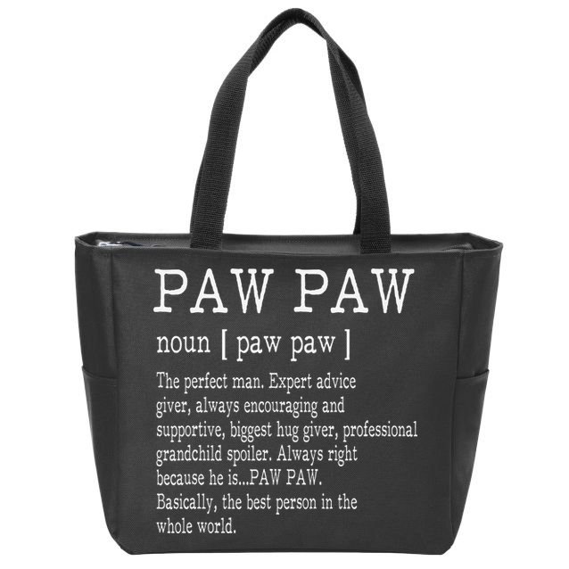 Paw paw Definition Grandpa Father's Day Gifts Zip Tote Bag