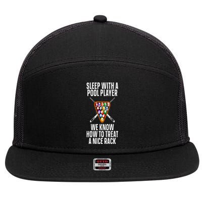 Pool Player Design 7 Panel Mesh Trucker Snapback Hat