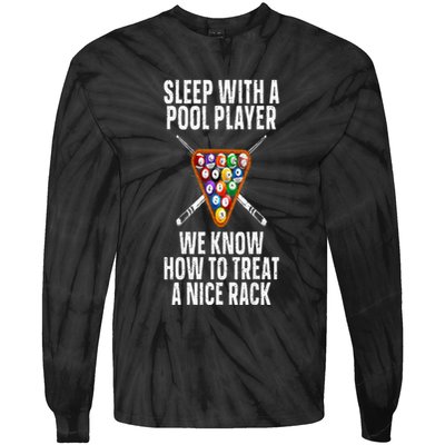 Pool Player Design Tie-Dye Long Sleeve Shirt