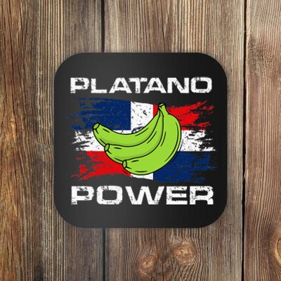 Platano Power Dominican Republic Flag Design Coaster