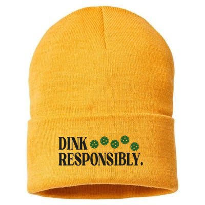 Pickleball Player Dink Responsibly Dont Get Smashed Sustainable Knit Beanie