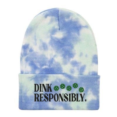 Pickleball Player Dink Responsibly Dont Get Smashed Tie Dye 12in Knit Beanie