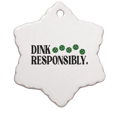 Pickleball Player Dink Responsibly Dont Get Smashed Ceramic Star Ornament