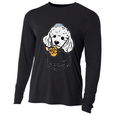 Pocket Poodle Dog Jewish Hanukkah Pajamas Chanukah Pjs Cooling Performance Long Sleeve Crew