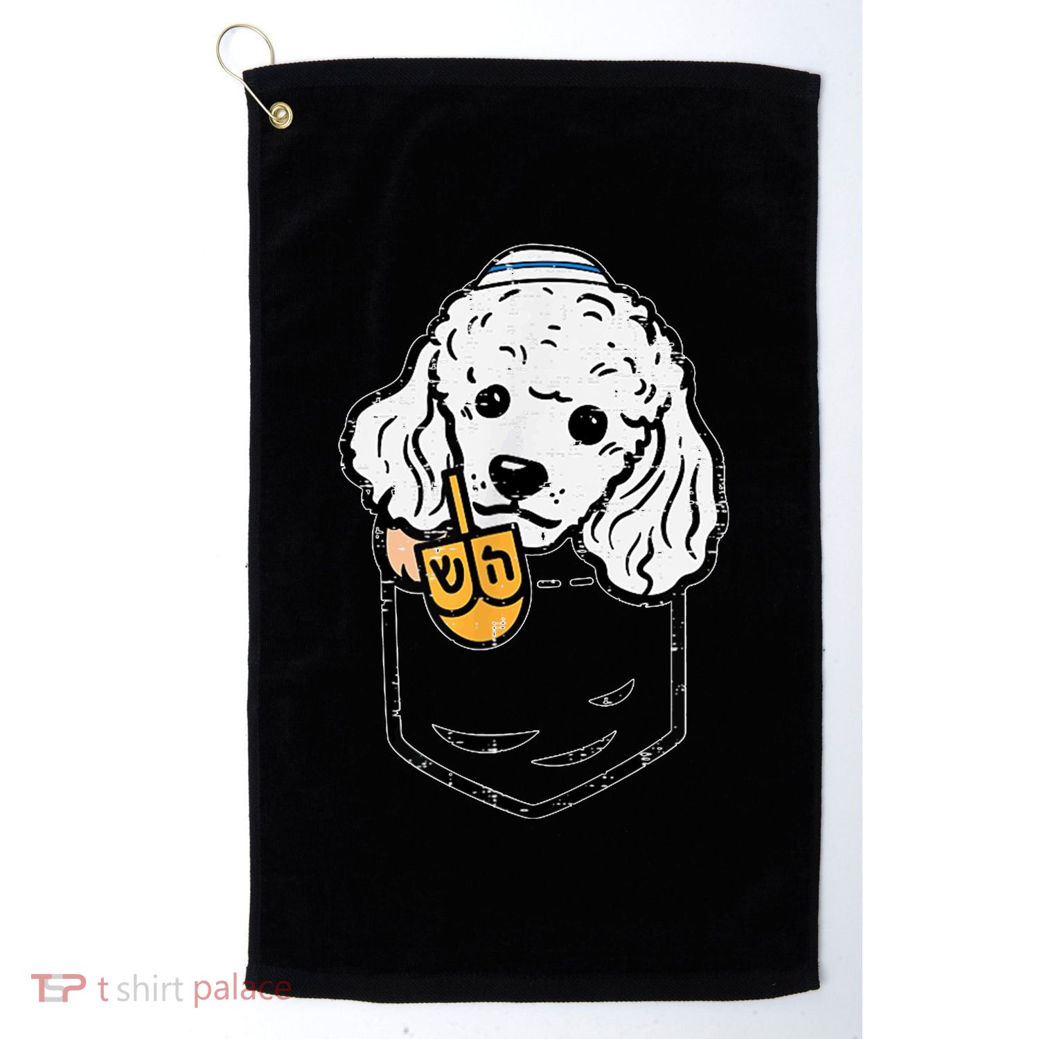 Pocket Poodle Dog Jewish Hanukkah Pajamas Chanukah Pjs Golf Towel