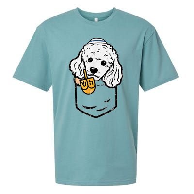 Pocket Poodle Dog Jewish Hanukkah Pajamas Chanukah Pjs Sueded Cloud Jersey T-Shirt