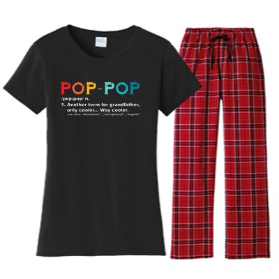 Pop Pop Definition Tee Pops Grandpa Cool Dad Vintage Women's Flannel Pajama Set