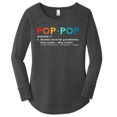 Pop Pop Definition Tee Pops Grandpa Cool Dad Vintage Women's Perfect Tri Tunic Long Sleeve Shirt