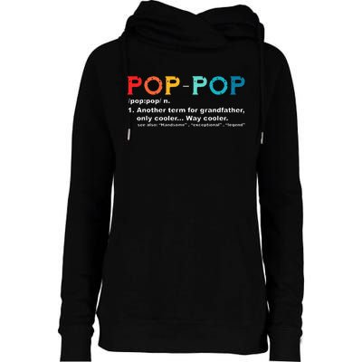 Pop Pop Definition Tee Pops Grandpa Cool Dad Vintage Womens Funnel Neck Pullover Hood