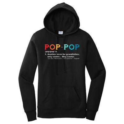 Pop Pop Definition Tee Pops Grandpa Cool Dad Vintage Women's Pullover Hoodie