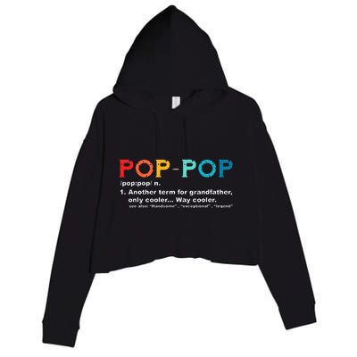 Pop Pop Definition Tee Pops Grandpa Cool Dad Vintage Crop Fleece Hoodie