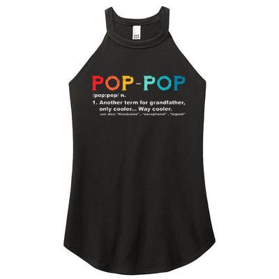 Pop Pop Definition Tee Pops Grandpa Cool Dad Vintage Women's Perfect Tri Rocker Tank