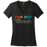 Pop Pop Definition Tee Pops Grandpa Cool Dad Vintage Women's V-Neck T-Shirt