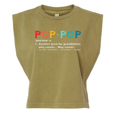 Pop Pop Definition Tee Pops Grandpa Cool Dad Vintage Garment-Dyed Women's Muscle Tee