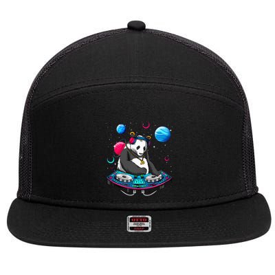 Psychedelic Panda DJEDM Raver Trance Music  7 Panel Mesh Trucker Snapback Hat
