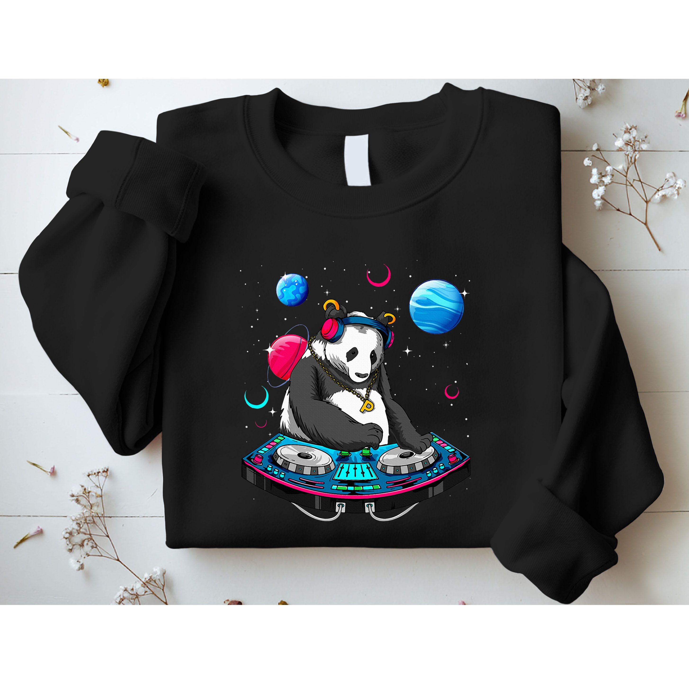 Psychedelic Panda DJEDM Raver Trance Music  Sweatshirt