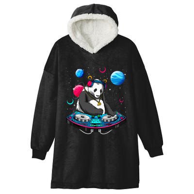 Psychedelic Panda DJEDM Raver Trance Music  Hooded Wearable Blanket