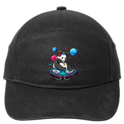 Psychedelic Panda DJEDM Raver Trance Music  7-Panel Snapback Hat