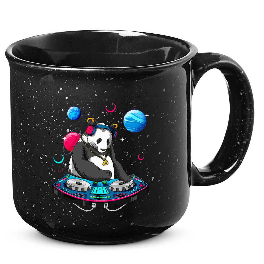 Psychedelic Panda DJEDM Raver Trance Music  15oz Campfire Ceramic Mug