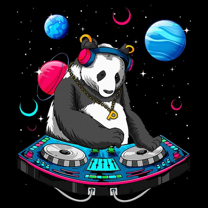 Psychedelic Panda DJEDM Raver Trance Music  16 in Basic Backpack