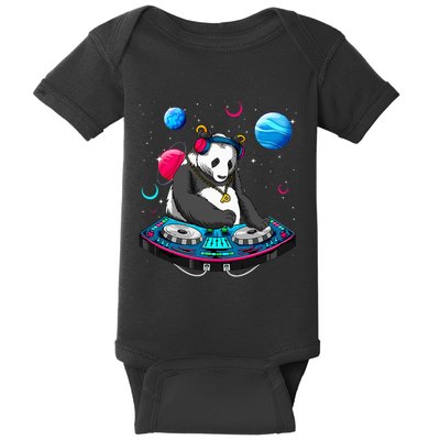 Psychedelic Panda DJEDM Raver Trance Music  Baby Bodysuit