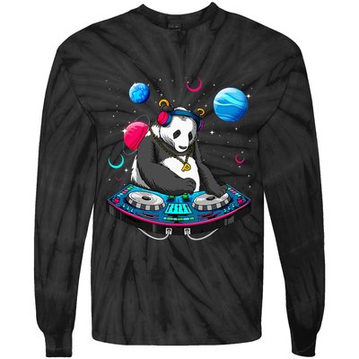Psychedelic Panda DJEDM Raver Trance Music  Tie-Dye Long Sleeve Shirt