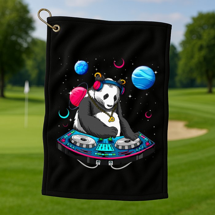 Psychedelic Panda DJEDM Raver Trance Music  Golf Towel