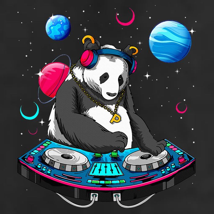 Psychedelic Panda DJEDM Raver Trance Music  Golf Towel