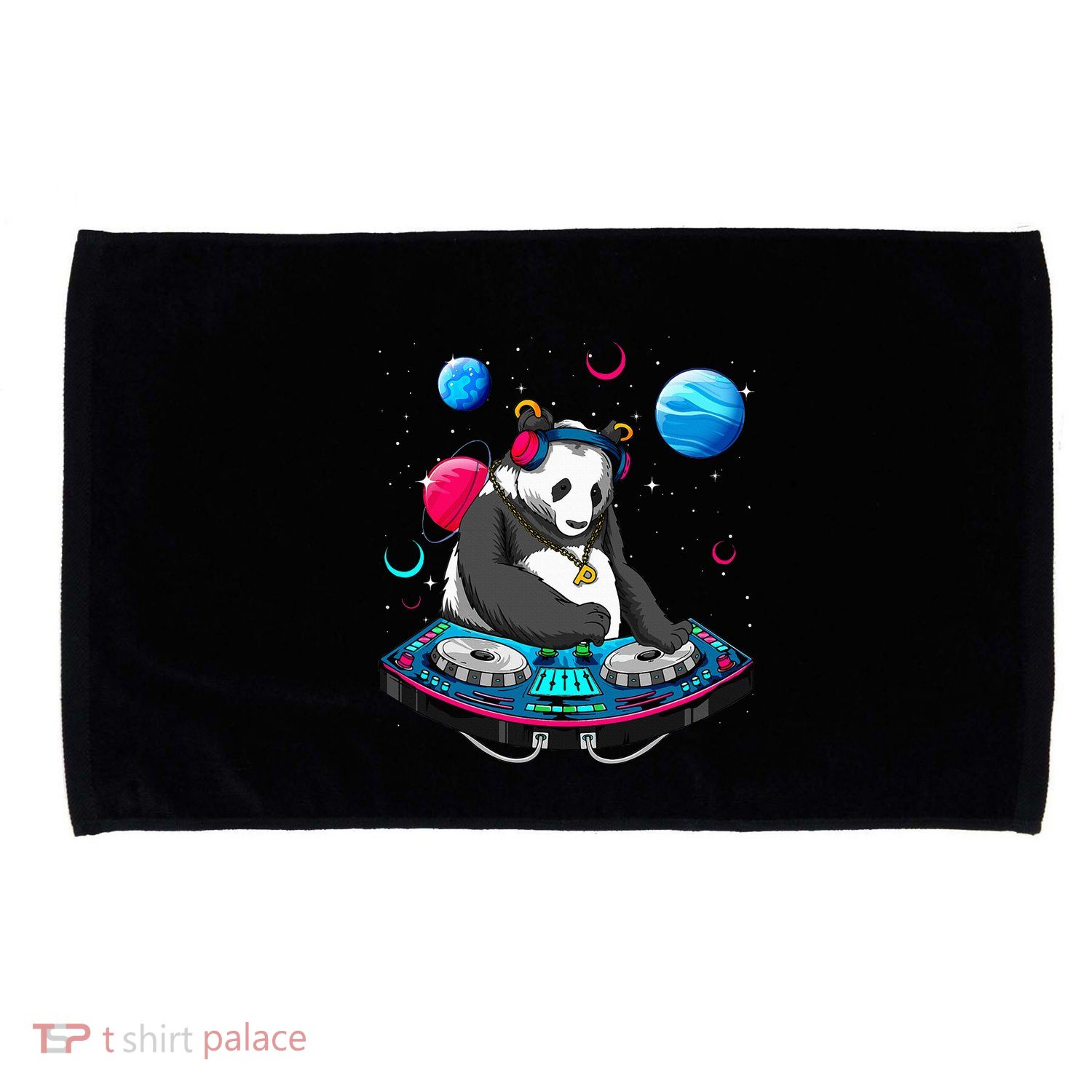 Psychedelic Panda DJEDM Raver Trance Music  Microfiber Hand Towel