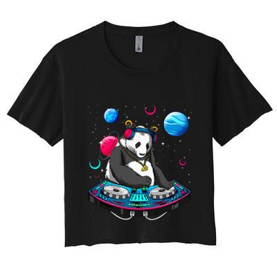 Psychedelic Panda DJEDM Raver Trance Music  Crop Top