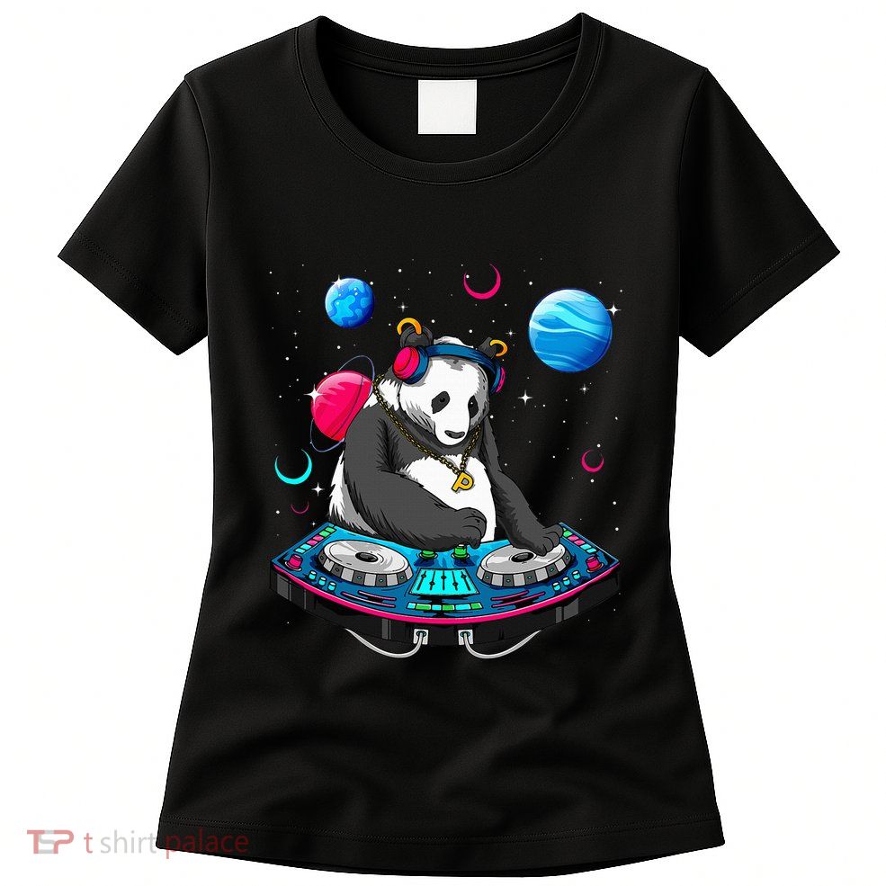 Psychedelic Panda DJEDM Raver Trance Music  Womens T-Shirt