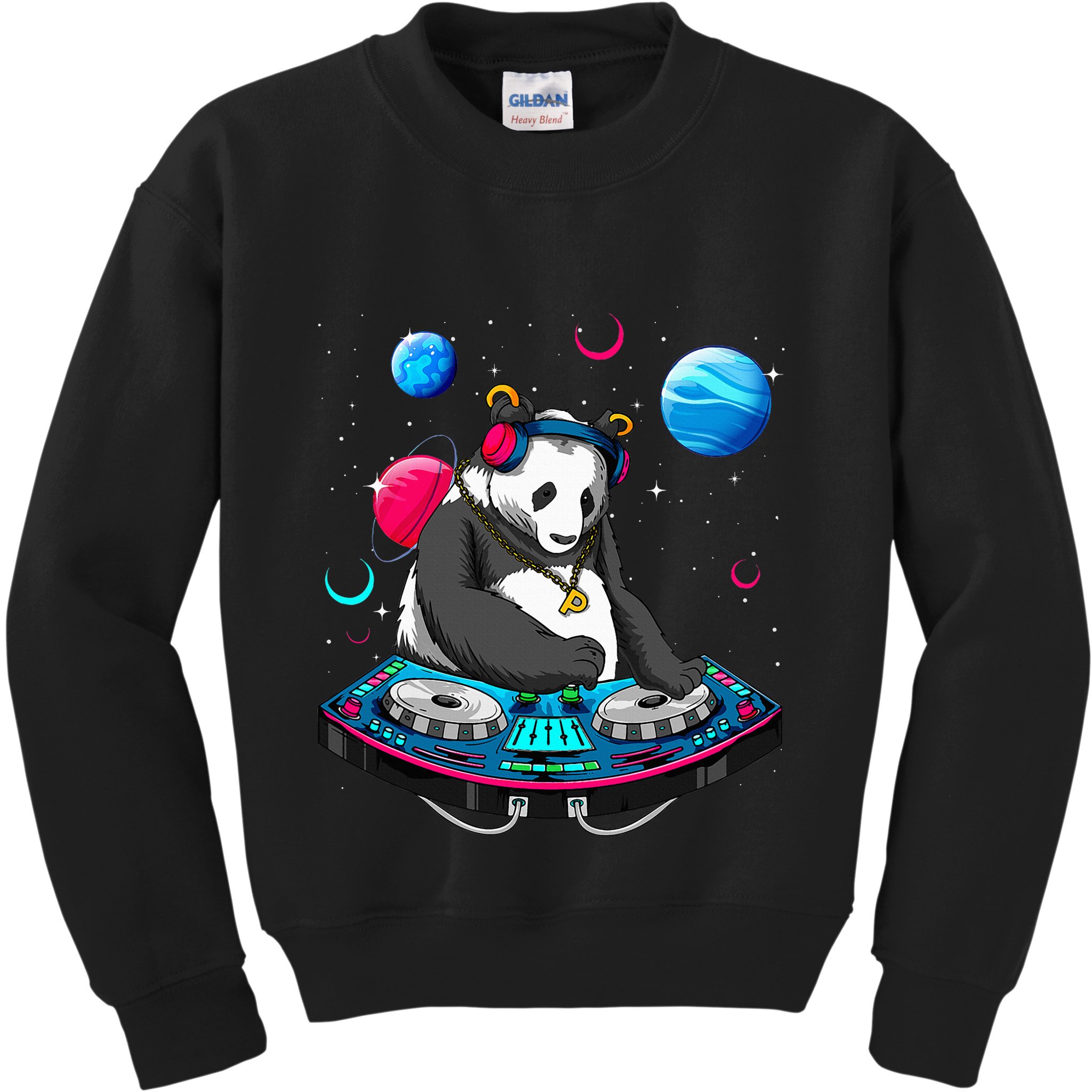 Psychedelic Panda DJEDM Raver Trance Music  Kids Sweatshirt