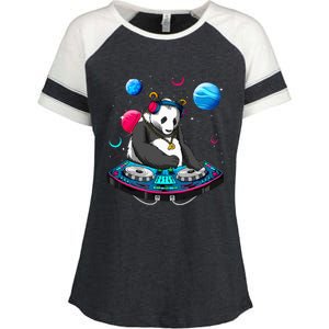 Psychedelic Panda DJEDM Raver Trance Music  Enza Ladies Jersey Colorblock Tee