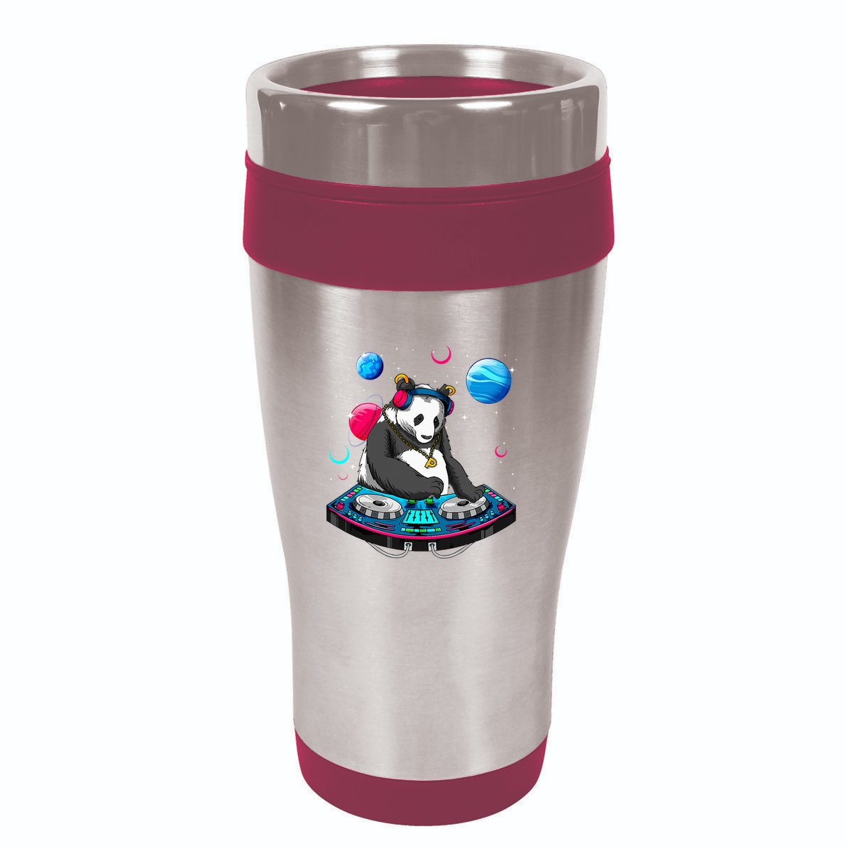 Psychedelic Panda DJEDM Raver Trance Music  16oz Travel Tumbler
