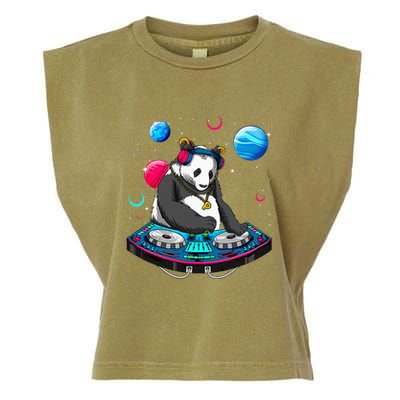 Psychedelic Panda DJEDM Raver Trance Music  Garment-Dyed Women's Muscle Tee