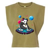 Psychedelic Panda DJEDM Raver Trance Music  Garment-Dyed Women's Muscle Tee