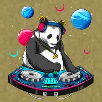 Psychedelic Panda DJEDM Raver Trance Music  Garment-Dyed Women's Muscle Tee