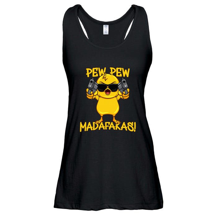 Pew Pew Duck Funny Madafakas Ladies Essential Flowy Tank