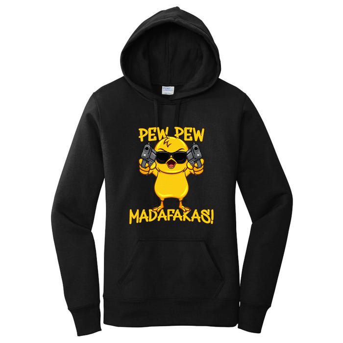 Pew Pew Duck Funny Madafakas Women's Pullover Hoodie