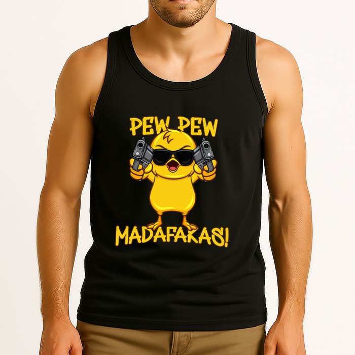 Pew Pew Duck Funny Madafakas Tank Top