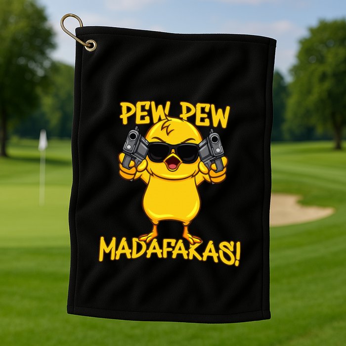 Pew Pew Duck Funny Madafakas Golf Towel