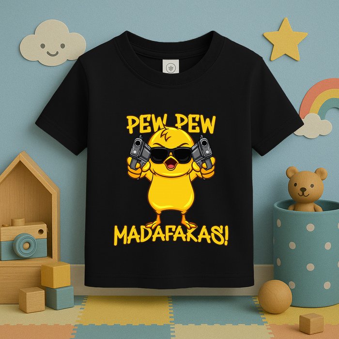 Pew Pew Duck Funny Madafakas Toddler T-Shirt