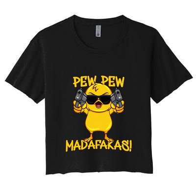 Pew Pew Duck Funny Madafakas Crop Top