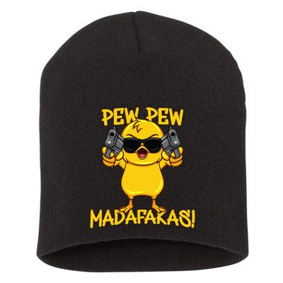 Pew Pew Duck Funny Madafakas Short Acrylic Beanie