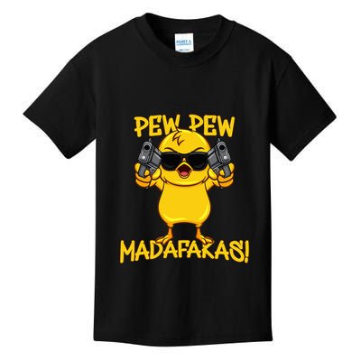 Pew Pew Duck Funny Madafakas Kids T-Shirt
