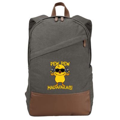 Pew Pew Duck Funny Madafakas Cotton Canvas Backpack