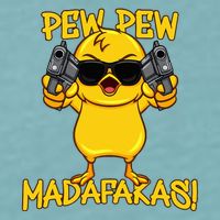 Pew Pew Duck Funny Madafakas Sueded Cloud Jersey T-Shirt